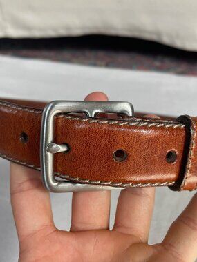 Banana Republic Brown Leather Belt with Silver Buckle
